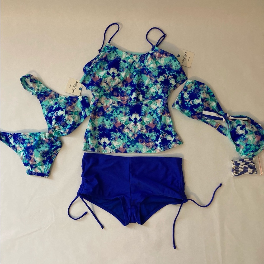 4pcs Arizona Jeans girls M swim suit NEW!